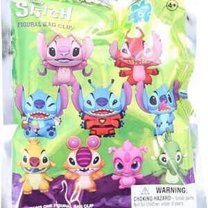 Disney Stitch Series 5-3D Figural Foam Bag Clip in Blind Bag